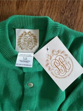 The Beaufort Bonnet Company Green Cotton Button Cardigan Sweater